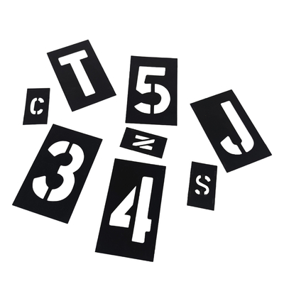 Custom Printed PVC Stencil Black Letter and Number Stencil Die Cutting Stencil