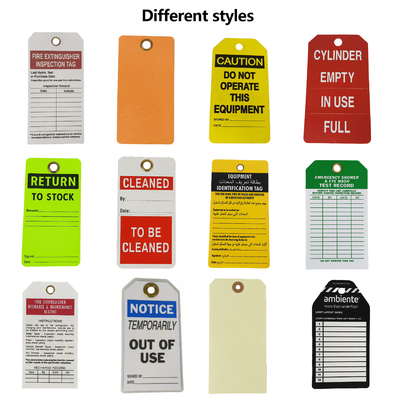 Custom Printed Blank PVC Tag  Waterproof Durable Lockout Plastic Tag