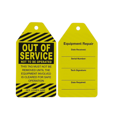 Plastic Safety Lockout Tagout Tags "out of Service " Waterproof Tag