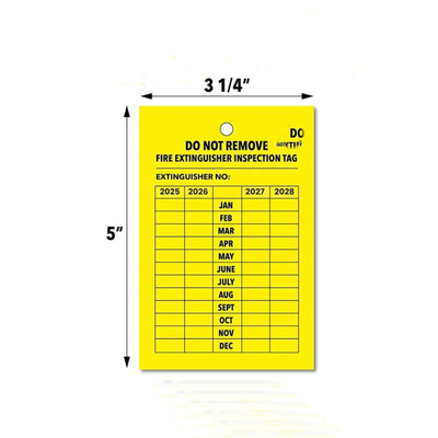 Custom Fire Extinguisher Tag 2-Sided Polyester Safety Plastic Tag