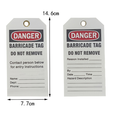 Danger Tag PVC Durable Waterproof Writable Plastic Safety Tag