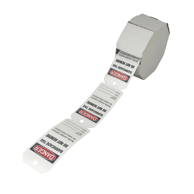 Custom  PVC Loto Lockout Sign Safety Lockout Tagout Tags Waterproof Danger Tags-Roll Pack  Tags