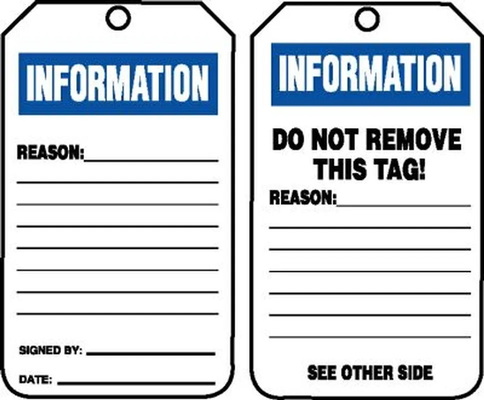 Custom Information Tag Waterproof PVC Durable Double Sides Printing Safety Tag