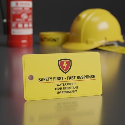 Customized  Vinyl Safety Tag Waterproof Tear Resistant UV Resistant Fast Response for Safety Products