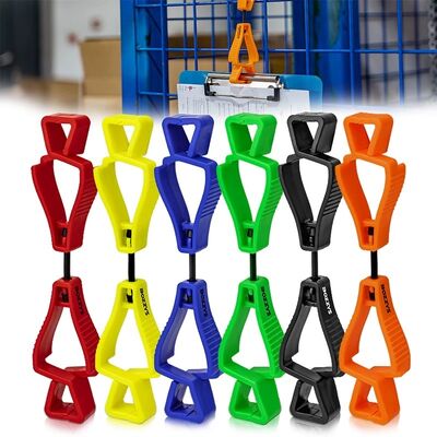 Custom Printing Logo Glove Clip Yellow Polythelene Hanger Safety Glove Holder Plastic Work Glove Clips