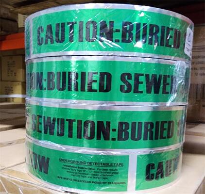Custom Printed Logo Aluminium Foil Coated PE Underground Detectable Marking Tape Warning tape Barrier Tape