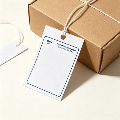 Custom Synthetic Paper Hang Tags for Clothing Bedding Set, Gold Embossed Biodegradable Printed Swing Tag