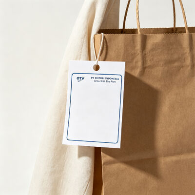 Custom Synthetic Paper Hang Tags for Clothing Bedding Set, Gold Embossed Biodegradable Printed Swing Tag