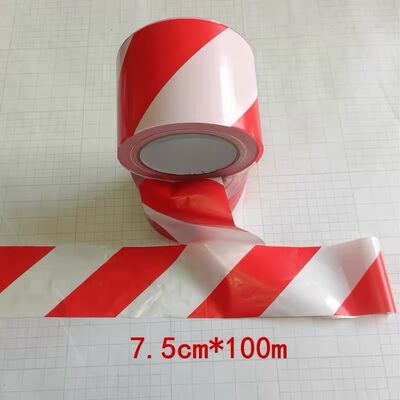 Custom Printed Logo Red and White Safety Warning Tape PE Non-Adhesive Barrier Tape for Construction Sites