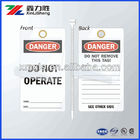 Self - Sealing Manila Electrical Safety Tags Economy Polyester / Self Adhesive Label