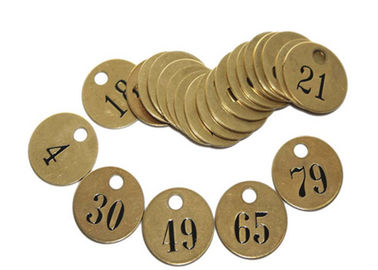 Pre-Numbered Tag Round Brass Interlocking Stencils 1/2" Black - Filled Numbers