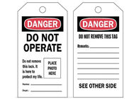 Customized Lock Out Tag Out Sign , Industrial Safety Disposable Lockout Tags