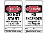 Danger Bilingual Safety Lockout Tags Cardstock System Protect Tag Out