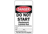Bilingual Lock Out Tag Out Labels Cardstock Do Not Start Equipment Sign 22CM81