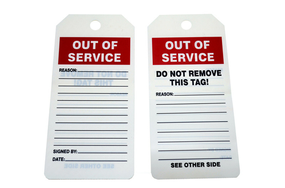 OEM Out Of Service Tag By The Roll PVC Height 6 1/4 In Width 3 In White