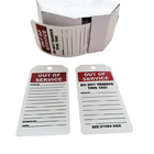 OEM Out Of Service Tag By The Roll PVC Height 6 1/4 In Width 3 In White