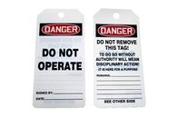 By The Roll PVC Sign Legend Do Not Remove This Tag Sign Header Danger