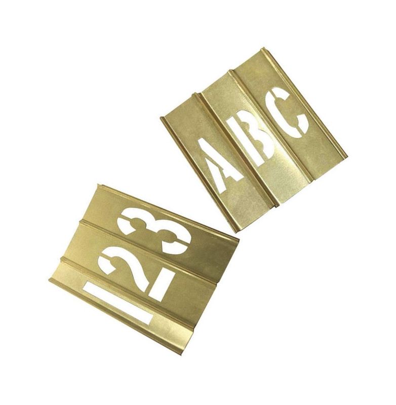 Standard Brass Metal Alphabet Stencils Customized For Paint Printing
