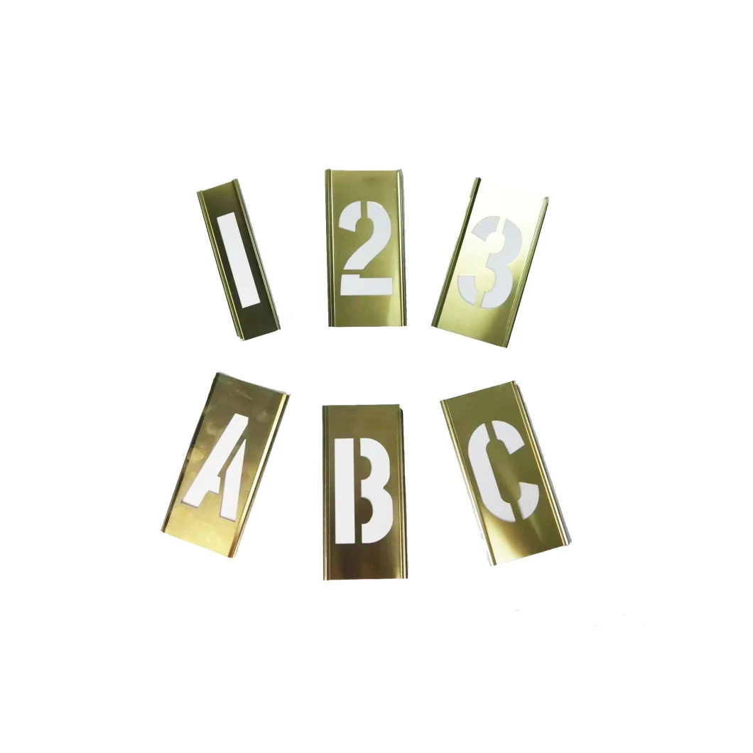 Adjustable Brass Interlocking Stencils Letter And Number Sets For Printing 1