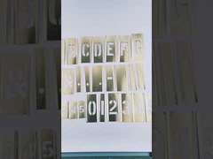 Item Stencil Kit, Character Height 1.5 in, Material Brass, Thickness 0.007 in, Overall Height 1.5in