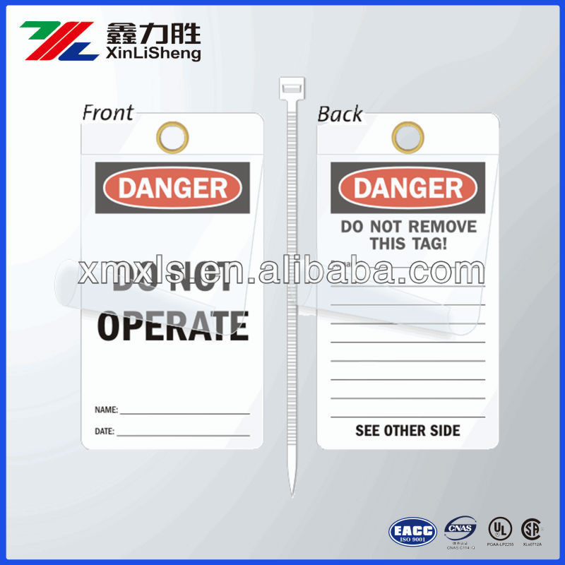 Self Sealing Manila Electrical Safety Tags Economy Polyester / Self