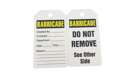 Customized Plastic Risk Indicating Tag for Industrial Application