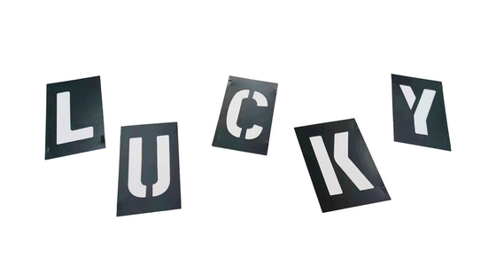 Custom Printing PVC Stencil Number and Letter Rectangle Interlocking Plastic Stencil