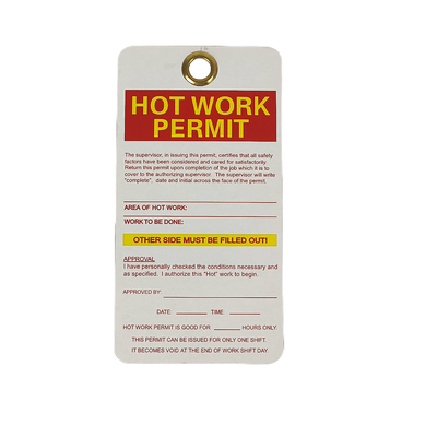 Custom Plastic Safety Tag 14.7x7.7cm with Metal Eyelet