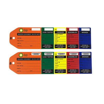 Custom Printed Logo Flange Tag PVC Durable Waterproof Plastic Safety Tag