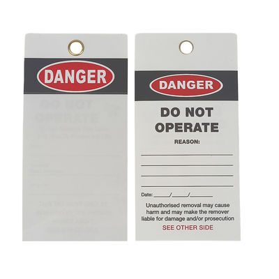 Hot Sale Customized  PVC Safety Warning Tag Water-Proof Plastic Lockout Danger Sign Safety Tag