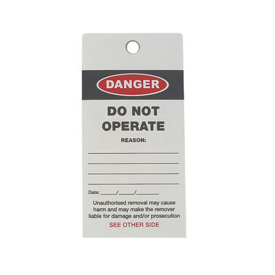 Hot Sale Customized  PVC Safety Warning Tag Water-Proof Plastic Lockout Danger Sign Safety Tag