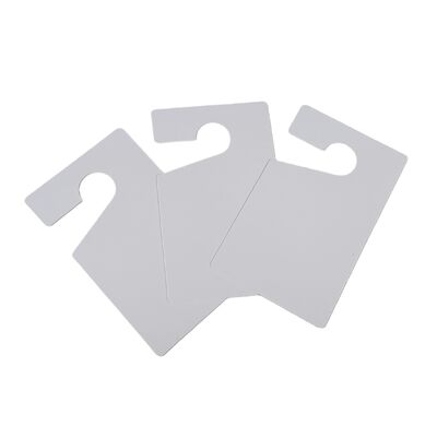 Custom High Plastic Quality Blank Hang Tag Pass Card Door Hanger Flyer