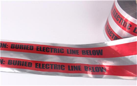 Underground Detectable Foil Warning Tape Roll PE Material For Safety Caution In Excavation Zones