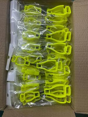 Multi color Plastic Glove Clips designed for safety and durability with customizable size and color options for business