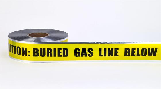 Custom Printed Logo Underground Detectable Aluminium Foil Coated PE Warning Tape