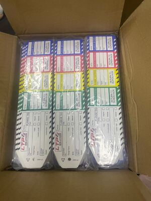 Custom Plastic Safety Tag Flange Tag Heavy Duty Waterproof Vinyl Tags with Reinforced Hole and Nylon Cable Ties for Industrial and Outdoor