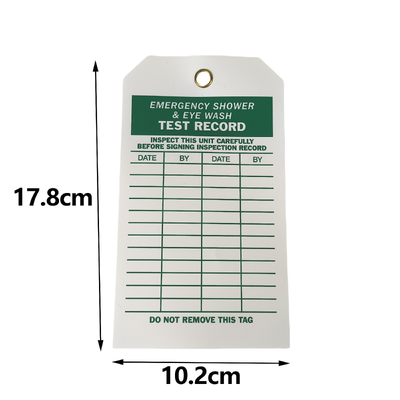 Custom Waterproof PVC Repair Order Hang Tag with Film Lamination for Industrial Safety