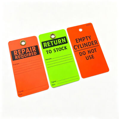 Custom Waterproof PVC Empty Cylinder Do Not Use LOTO Safety Tag, Gas Cylinder Equipment Warning Tag for Lockout Tagout