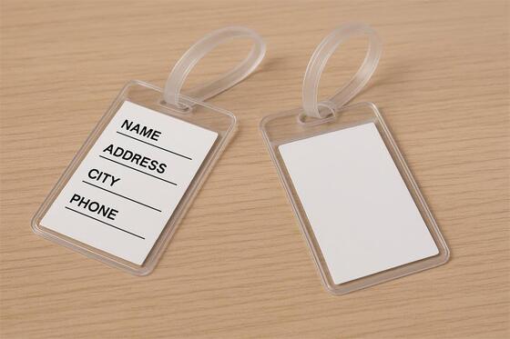 Custom Printed Logo Plastic Safety Tag Custom Travel Luggage Identifier Personalized Bag Tag with Name Contact Info and Allergy Alerts for Secure Travel