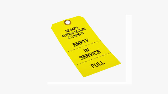 Custom Gas Cylinder Safety Tags, Pre-Printed Warning Hang Tags With Metal Eyelet