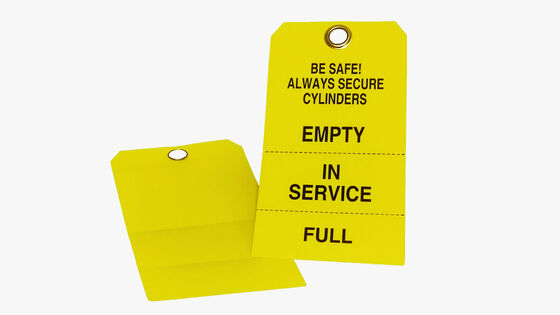 Custom Gas Cylinder Safety Tags, Pre-Printed Warning Hang Tags With Metal Eyelet