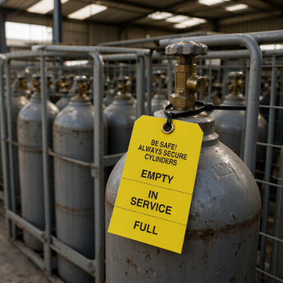 Custom Gas Cylinder Safety Tags, Pre-Printed Warning Hang Tags With Metal Eyelet
