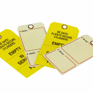 Custom Gas Cylinder Safety Tags, Pre-Printed Warning Hang Tags With Metal Eyelet