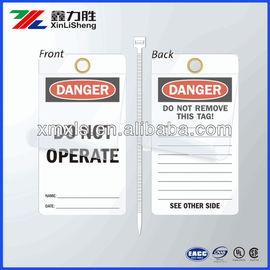 Self Sealing Manila Electrical Plastic Safety Tags Polyester Self Adhesive Label