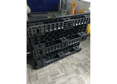 Black Stackable Plastic Pallets 48x40" HDPE Material Excellent Moisture Resistant