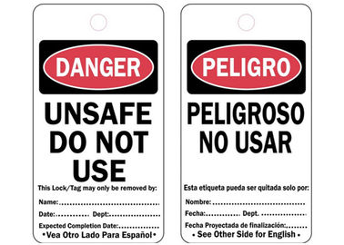 Custom Safety Lockout Tags 250g Coated Paper Material Easy Installation