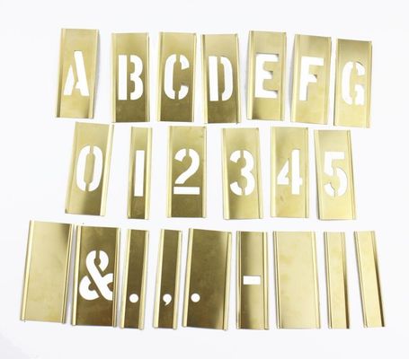 Factory Outdoor Yellow Brass Interlocking Stencils 1.5inch Character Height