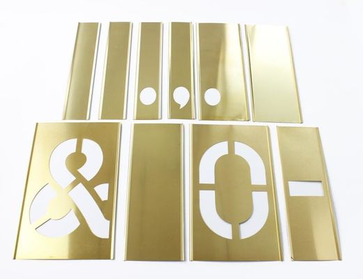Character Height 6In Adjustable Brass Number Stencils 0.007In Thickness
