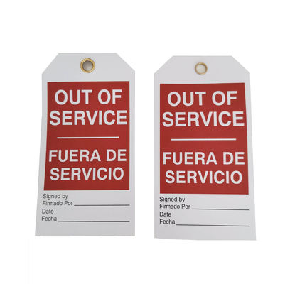 Waterproof Custom Repair Tags White Red Tag Out Of Service Fuera De Servicio