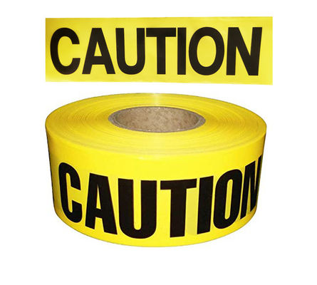Yellow Caution Tape Harzard Plastic Barrier Tape 3 Inch X 1000 Feet For Workplace